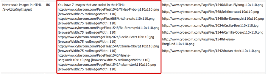 The result for browser scaled images