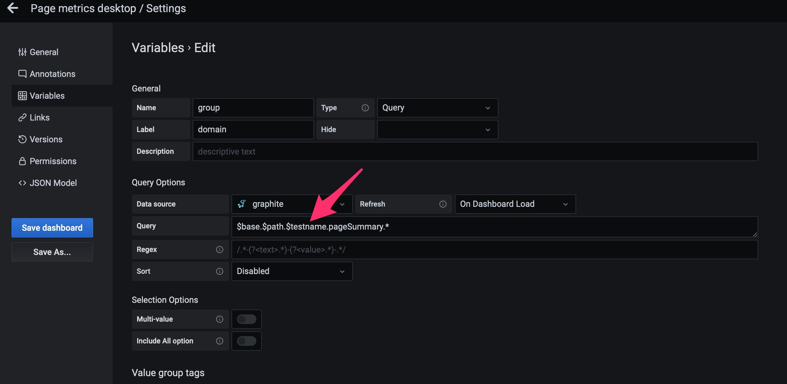 Repeat adding the testname for all variables