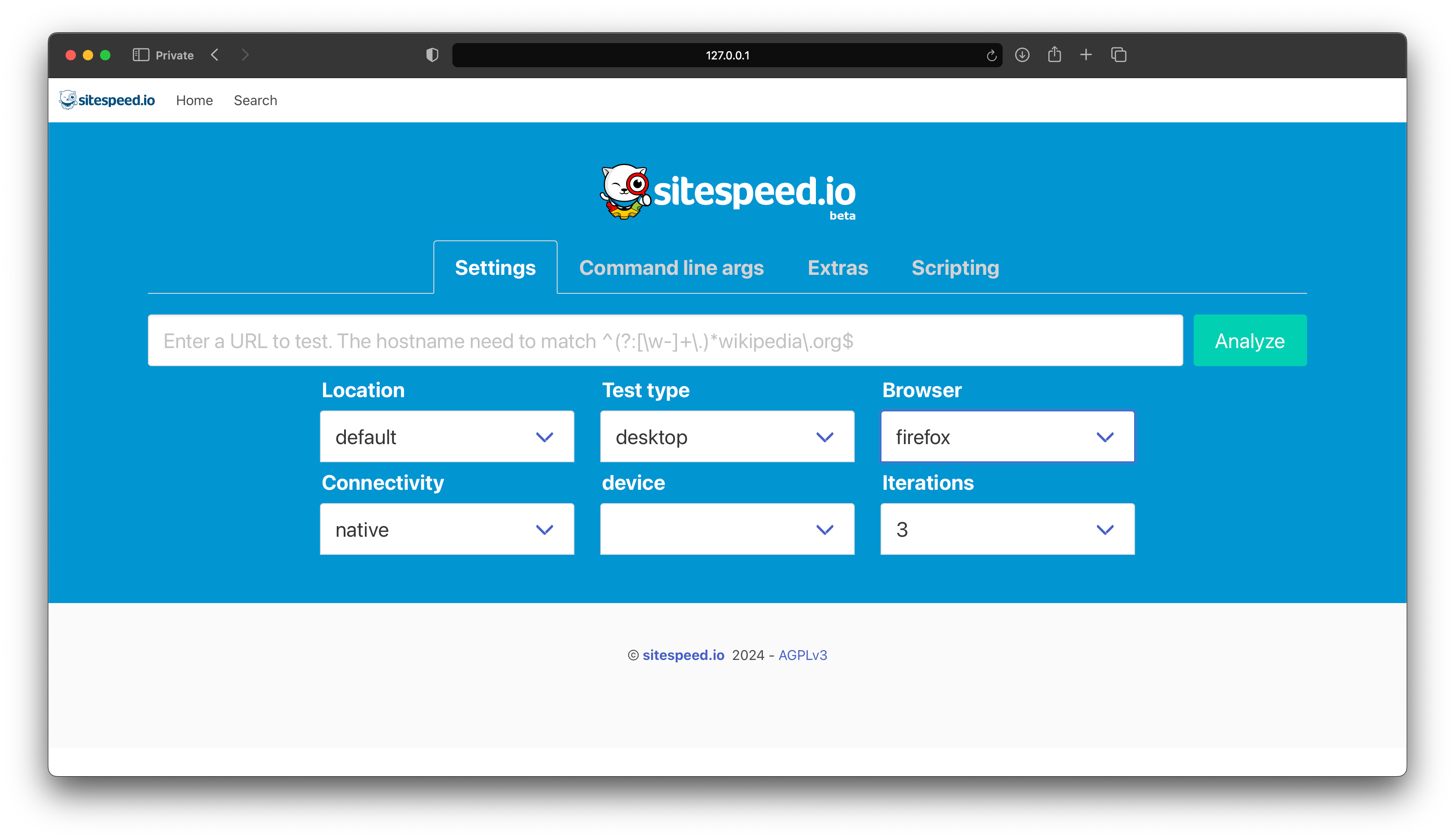The start page